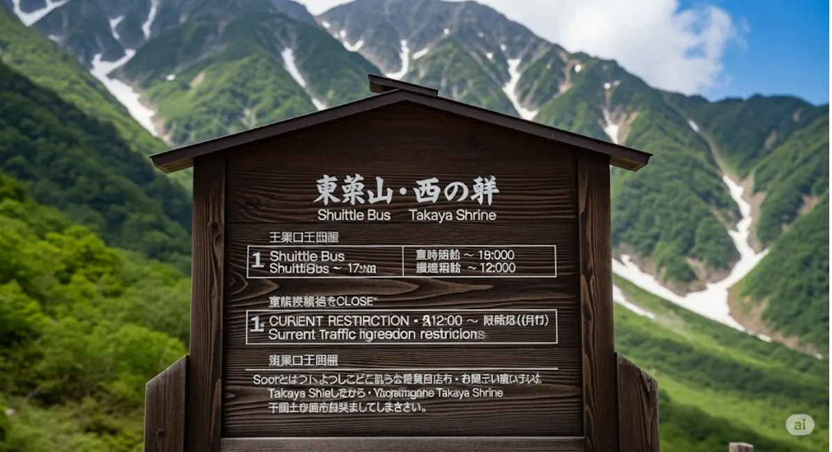 天空の鳥居と君の名は。シャトルバス運行と通行止め情報を確認