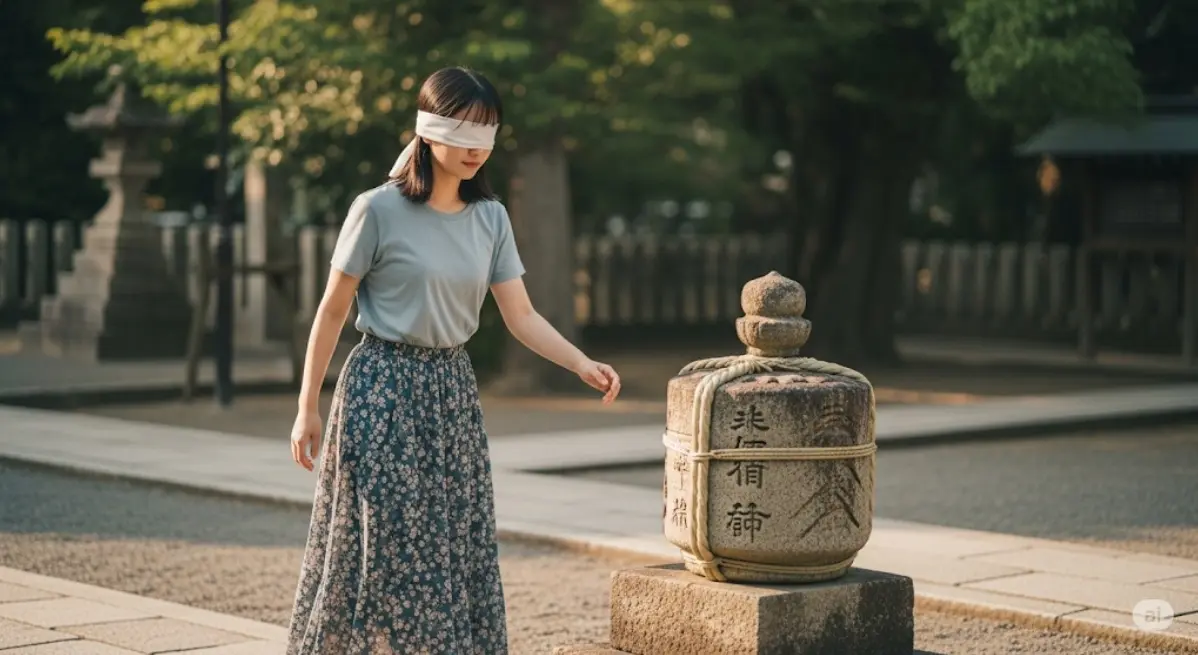 京都地主神社で恋占いの石体験