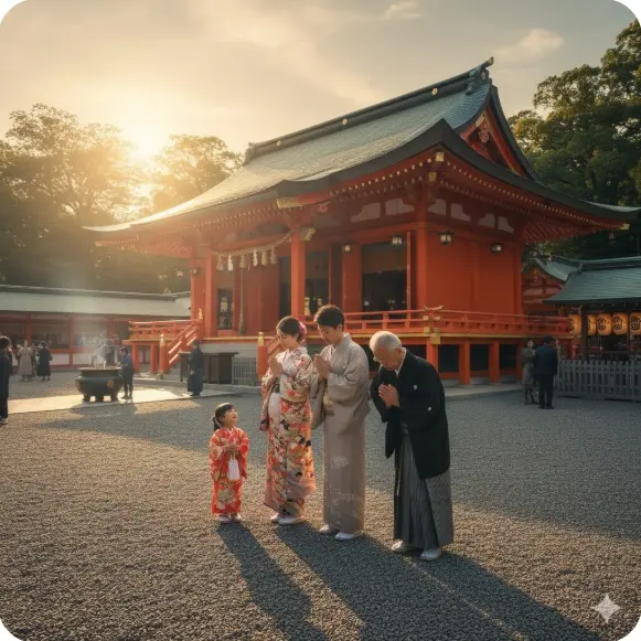 本殿で家内安全や安産も祈願