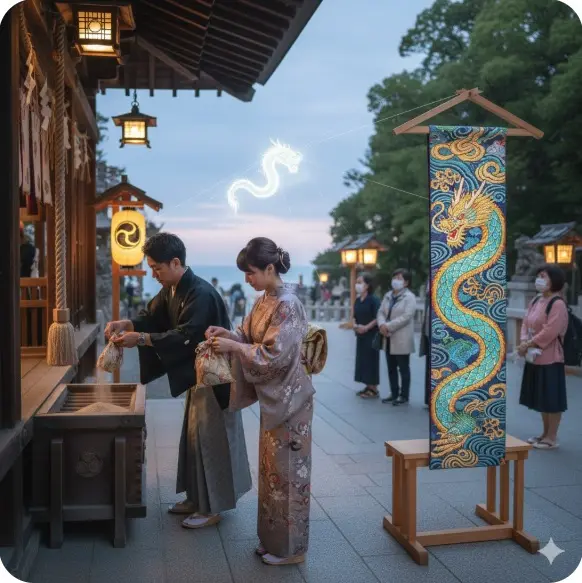 参拝風習のお砂交換と龍蛇神様