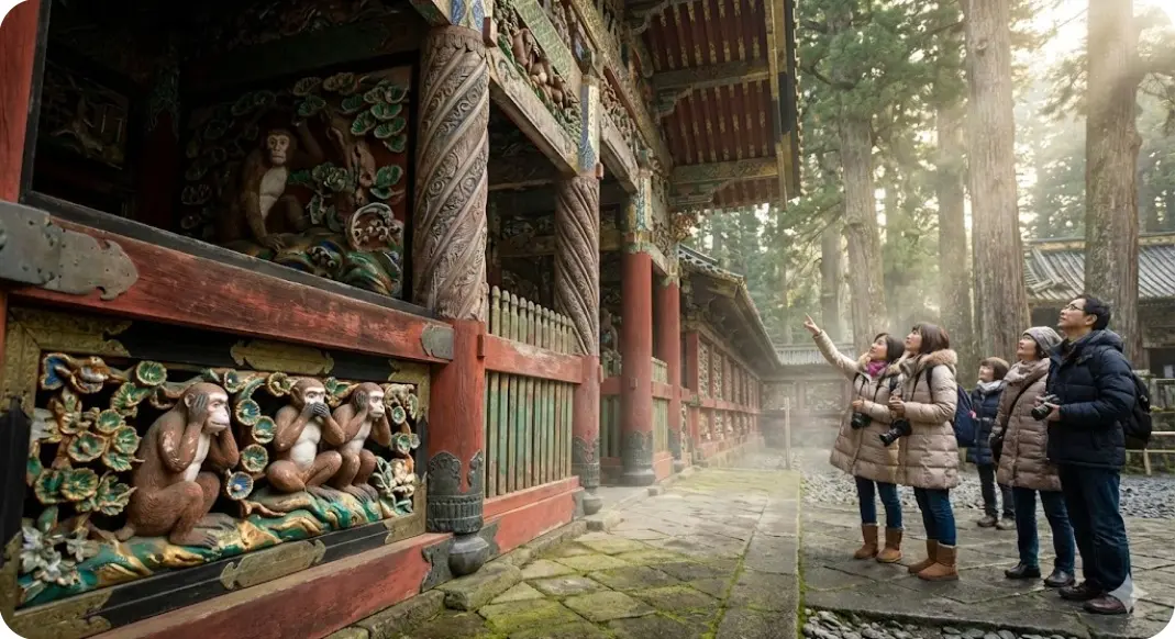 日光東照宮のうんちく完全版！三猿や逆柱の謎とパワースポット