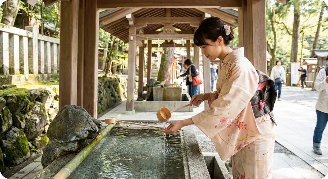 手水舎での正しい手水の作法と手順