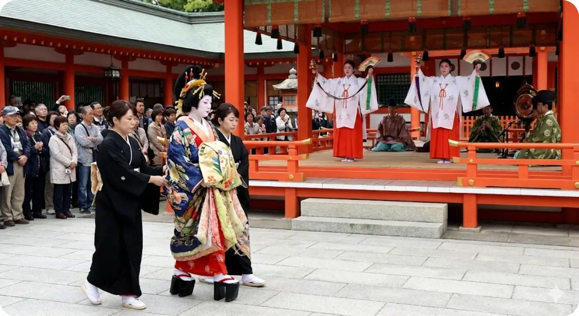 赤間神宮の祭事での太夫や巫女の役割とは?